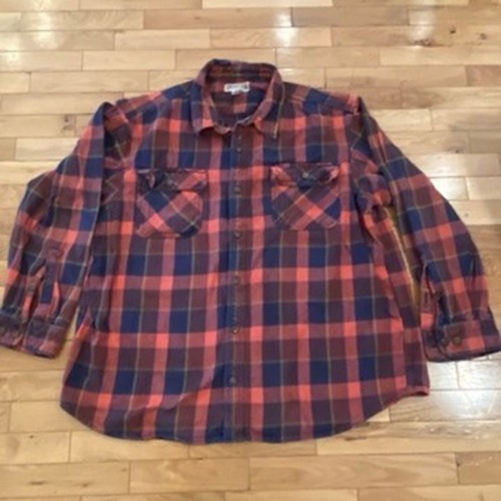 Men's 2XL Duluth Trading Co Thick Flannel Long Sleeve Button Up Shirt 100%Cotton